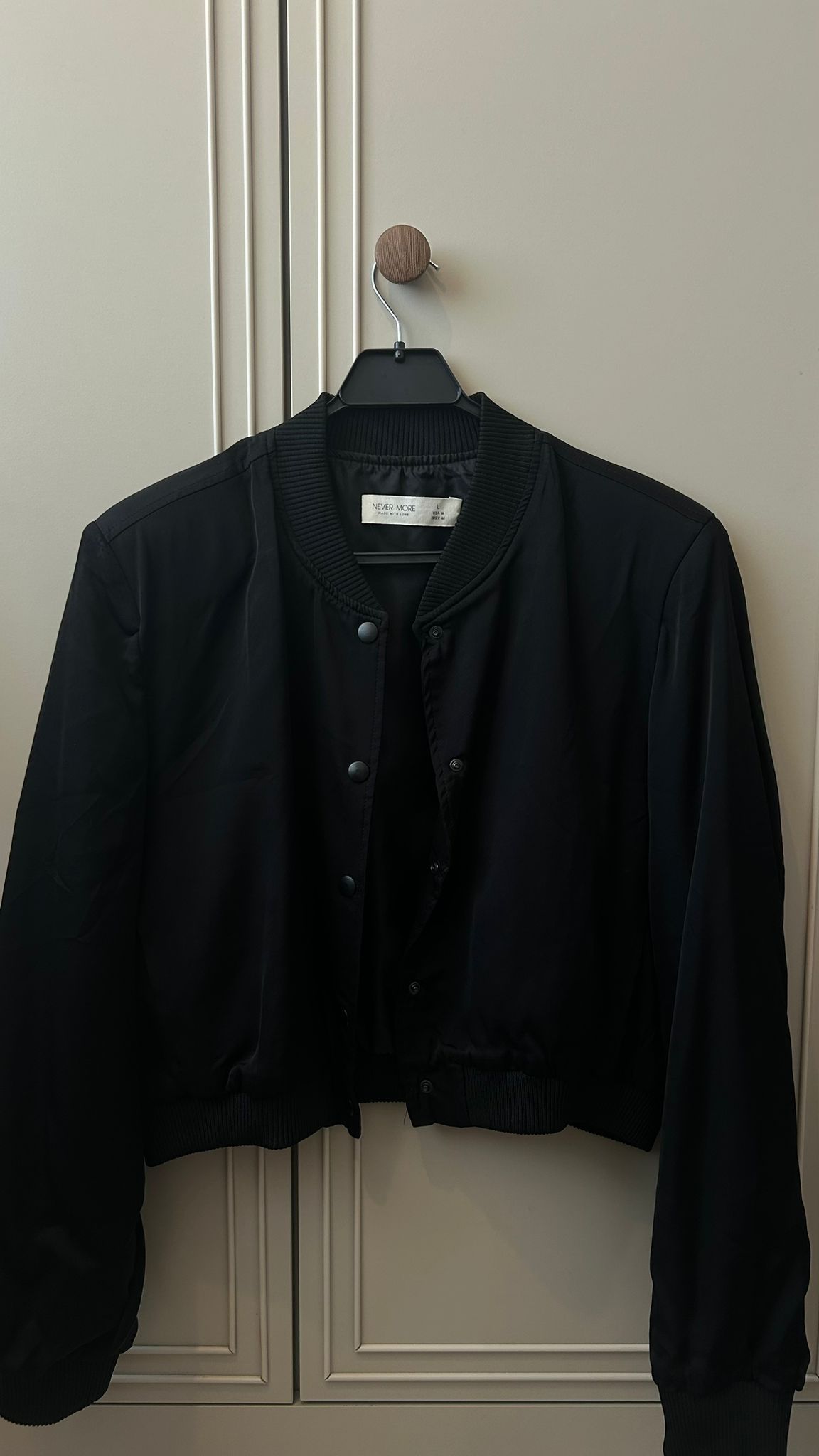 SİYAH SATEN BOMBER CEKET M-L BEDEN